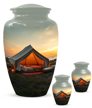 Camping Urn for Adult Human Ashes | Personalized Sunset Keepsake Cremation Urns