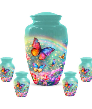 Large Butterfly Urn For Women - Flower Small Urns For Human Ashes Female