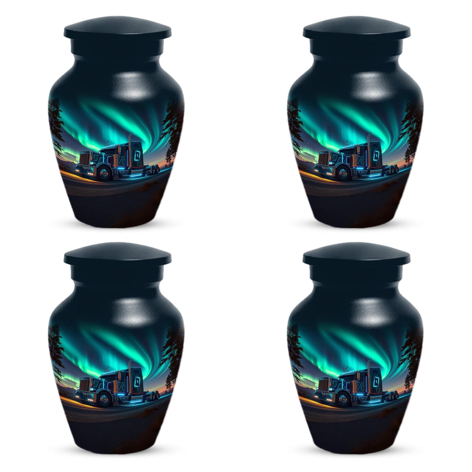 Truck Cremation Urns For Ashes | Aurora Borealis Small Mini Urn For Adult Male