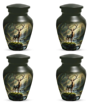 Deer Forest Urn For Human Ashes | Enchanted Hunting Mini Cremation Urns For Adults