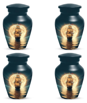 Sailboat Cremation Urns For Human Ashes | American Flag Small Urn For Adults