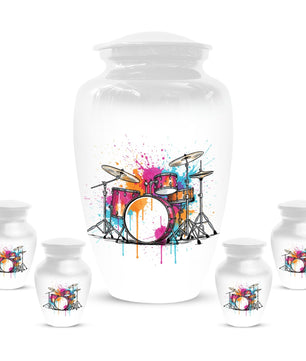 Drum Set Urns For Human Ashes Cremains | Custom Music Urn For Adults Personalized