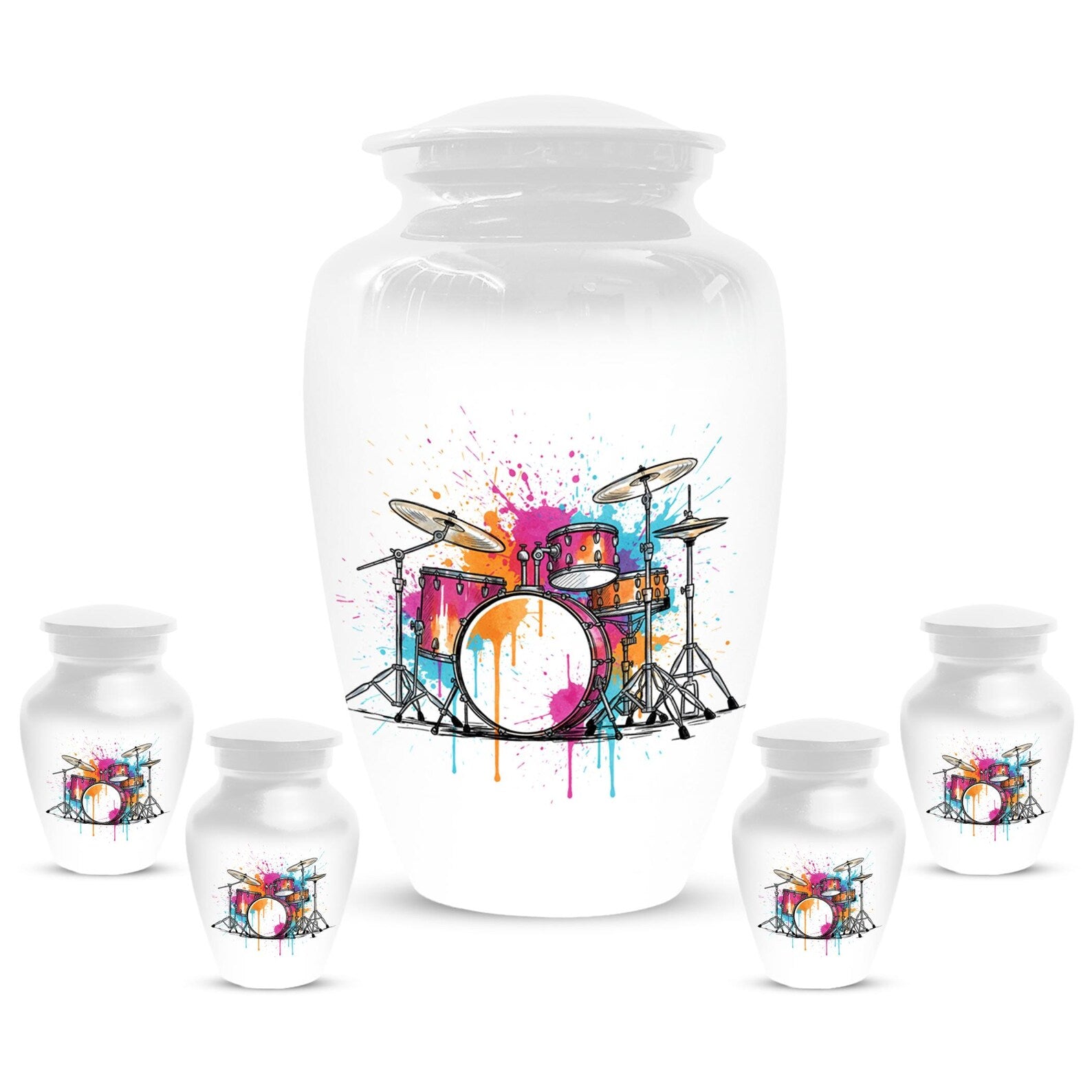 Drum Set Urns For Human Ashes Cremains | Custom Music Urn For Adults Personalized