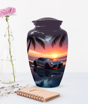 Car Sunset Urn For Human Ashes |  Beach Keepsake Small Cremation Urns For Dad