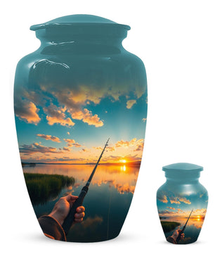 Fishing Hook Urn for Men | Fisherman Miniature Keepsake Urns For Dad Ashes
