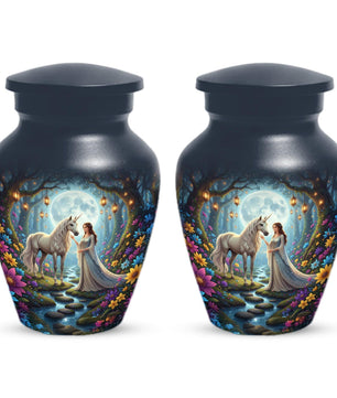 Unicorn Urn For Women Ashes | Cremation Keepsake Mini Urns For Adult Female