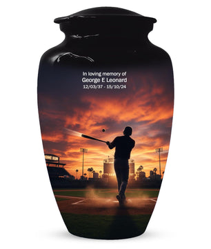 Baseball Player Urn for Dad, Stadium Keepsake Cremation Urns For Adult Male