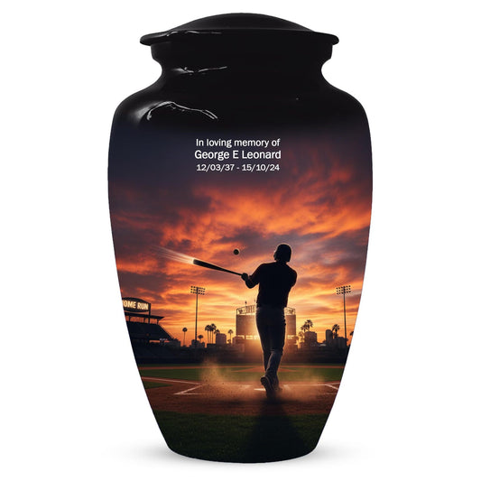 Baseball Player Urn for Dad, Stadium Keepsake Cremation Urns For Adult Male