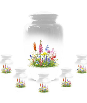 Flower Cremation Urns For Ashes - Wildflower Floral Urn For Male & Female