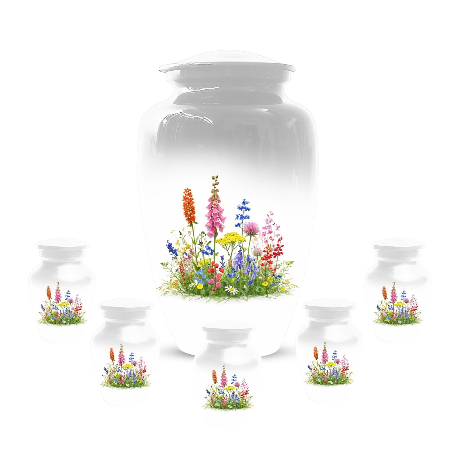 Flower Cremation Urns For Ashes - Wildflower Floral Urn For Male & Female