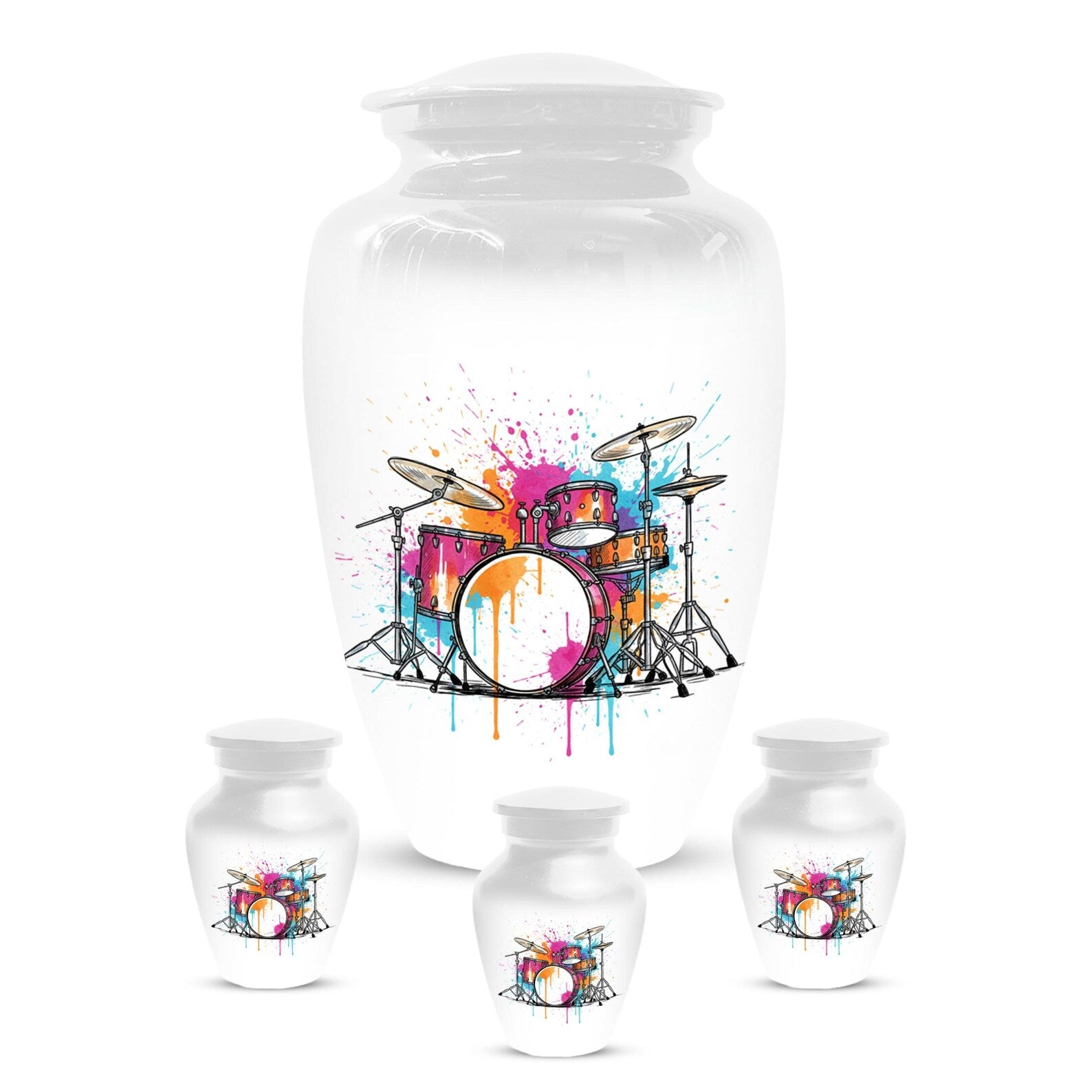 Drum Set Urns For Human Ashes Cremains | Custom Music Urn For Adults Personalized