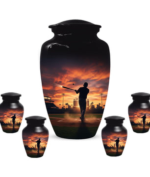 Baseball Player Urn for Dad, Stadium Keepsake Cremation Urns For Adult Male
