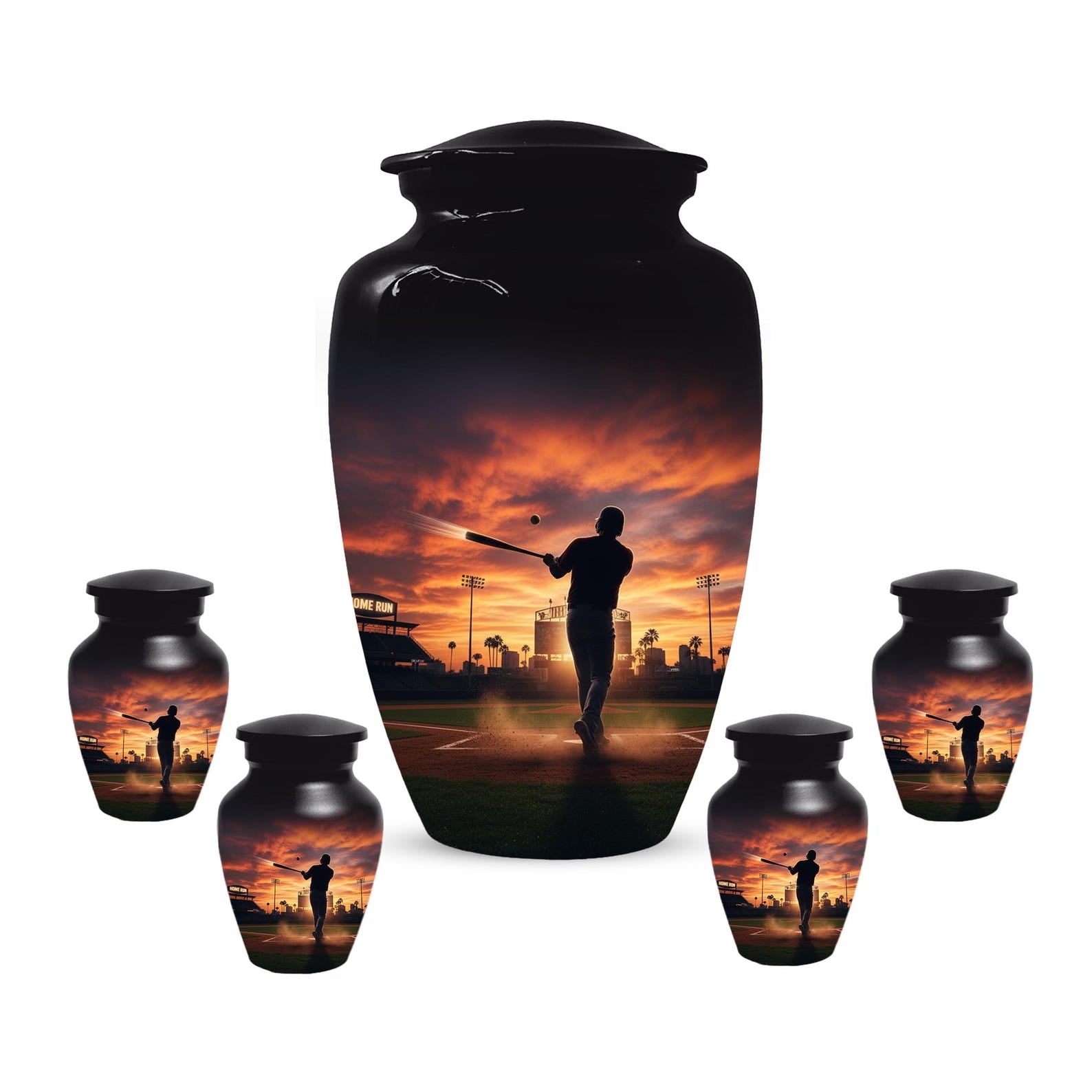Baseball Player Urn for Dad, Stadium Keepsake Cremation Urns For Adult Male