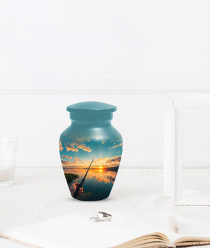Fishing Hook Urn for Men | Fisherman Miniature Keepsake Urns For Dad Ashes