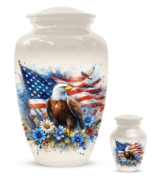 Eagle Patriotic Urn For Veteran - Flower Eagles Urns For Army Veterans