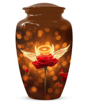 Red Rose Cremation Urn For Women - Personalized Flower Mini Keepsake Urns For Mom Ashes
