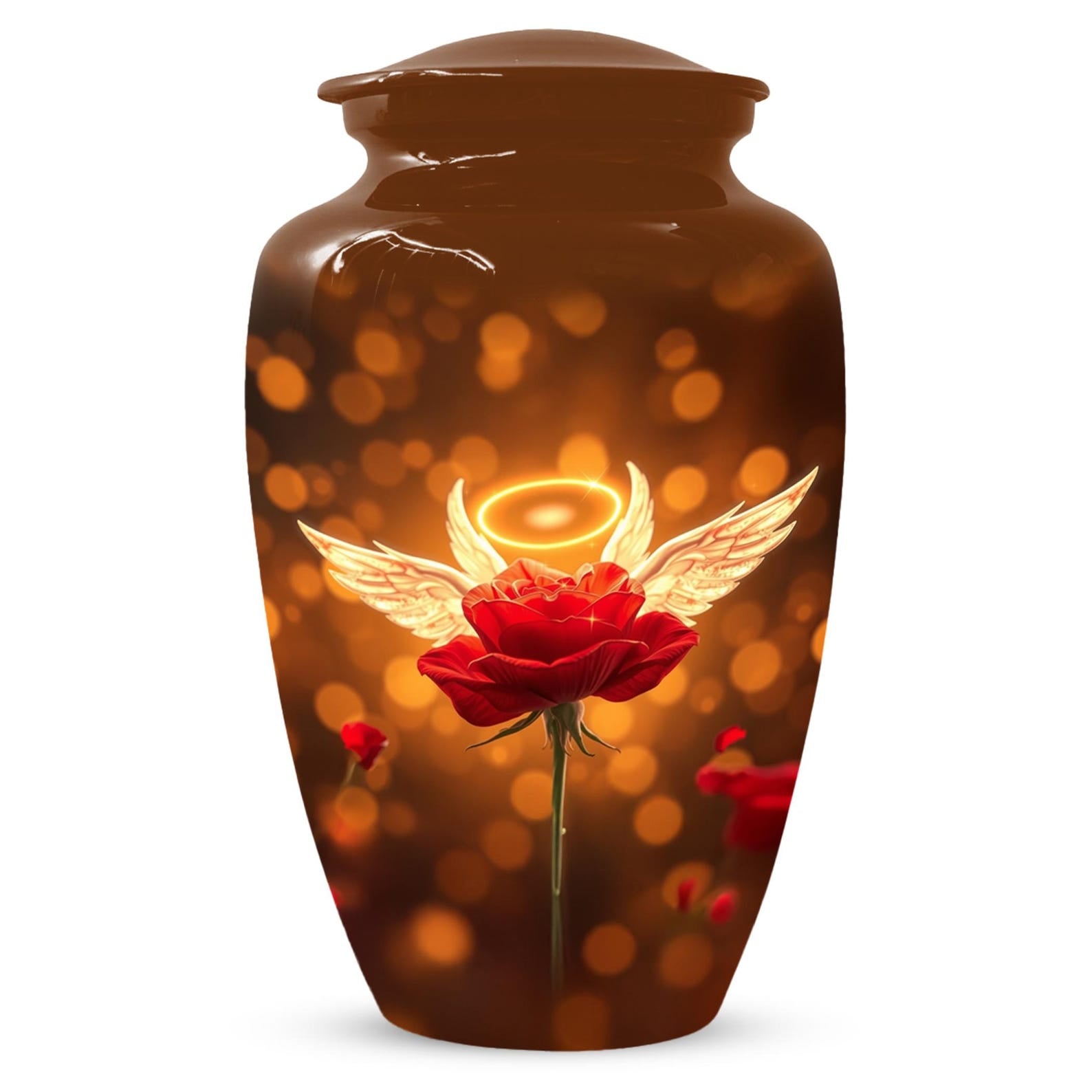Red Rose Cremation Urn For Women - Personalized Flower Mini Keepsake Urns For Mom Ashes