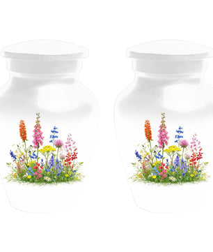 Flower Cremation Urns For Ashes - Wildflower Floral Urn For Male & Female