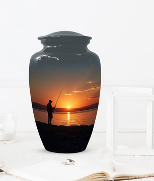 Fishing Urn for Dad | Personalized Fisherman Urns Adult Male Ashes