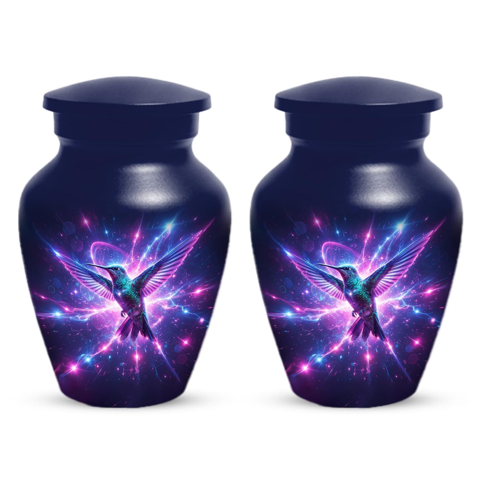 Purple Hummingbird Urn For Women Ashes - Full Size and Mini Cremation Urns For Mom