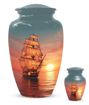 Sailboat Cremation Urns For Ashes | Ocean Customized Urn For Male and Female
