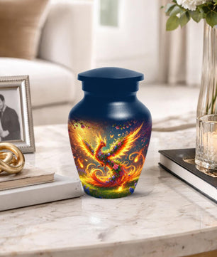 Rebirth Phoenix Urn For Human Ashes - Personalized Floral Mini Urns For Adults