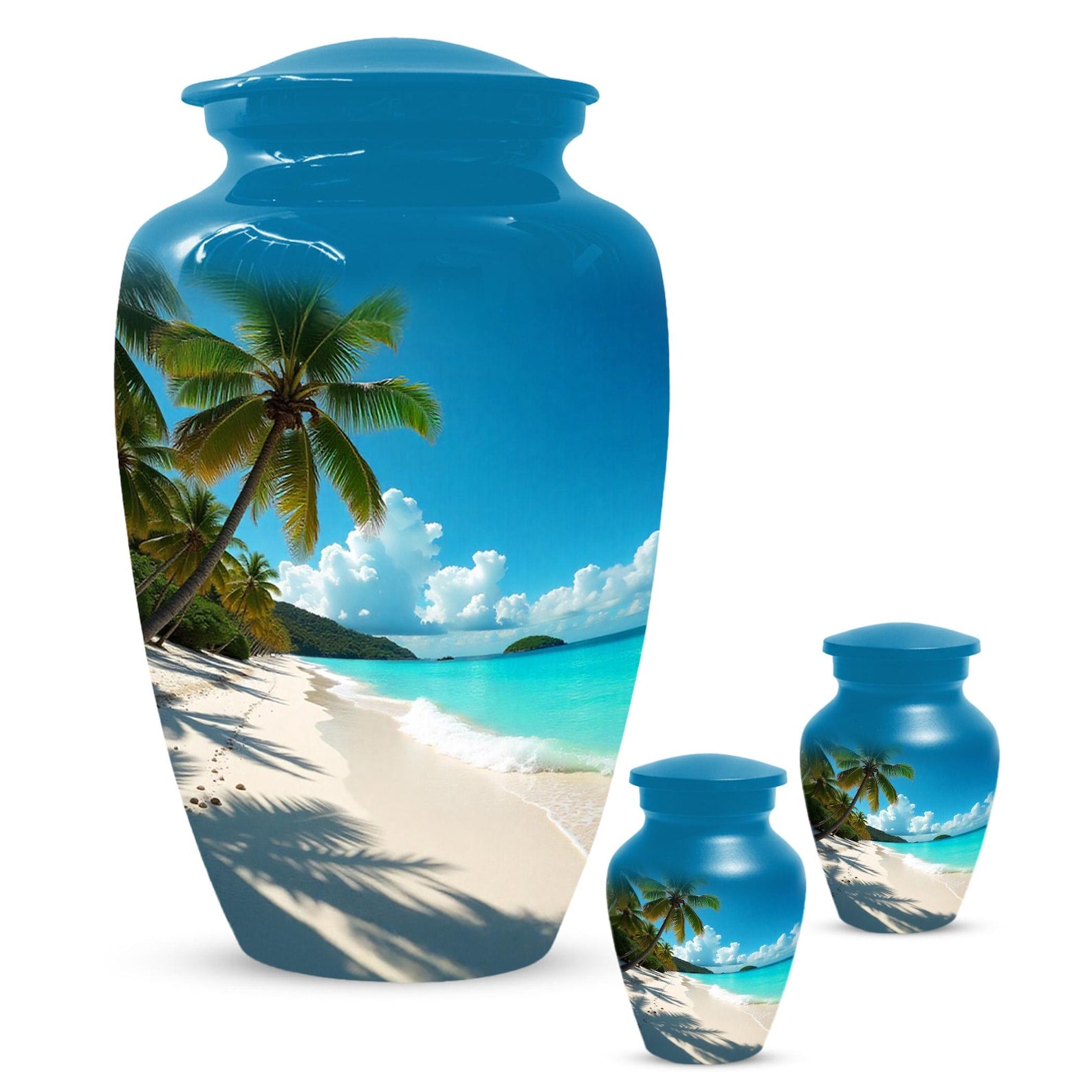 Ocean Beach Urn For Human Ashes | Keepsake Small Cremation Urns For Mom and Dad