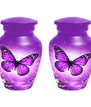 Purple Butterfly Urn For Mom - Cremation Urns For Women With Butterflies