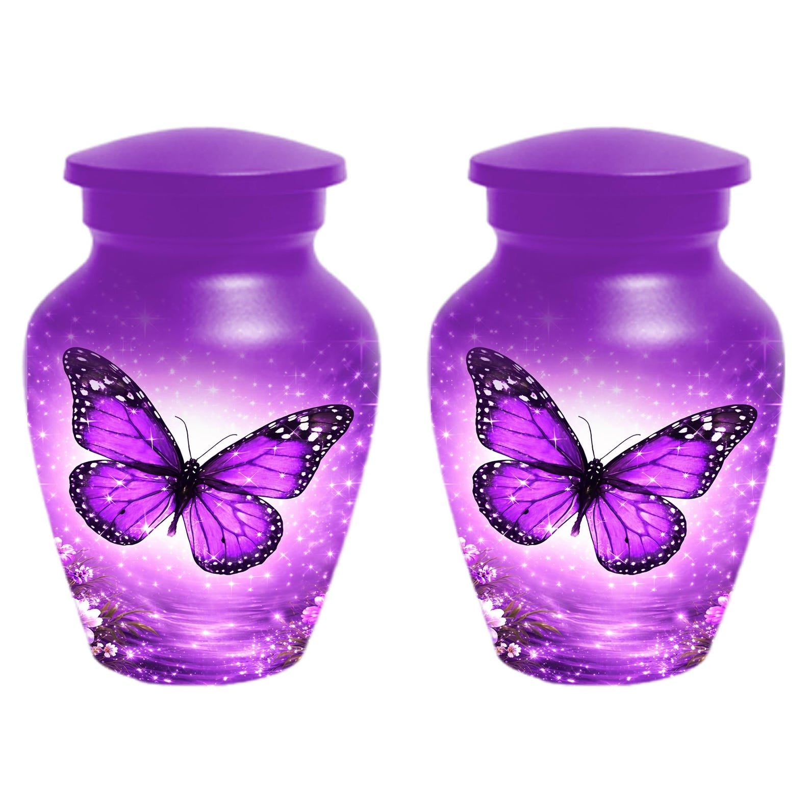 Purple Butterfly Urn For Mom - Cremation Urns For Women With Butterflies