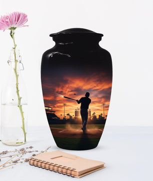 Baseball Player Urn for Dad, Stadium Keepsake Cremation Urns For Adult Male
