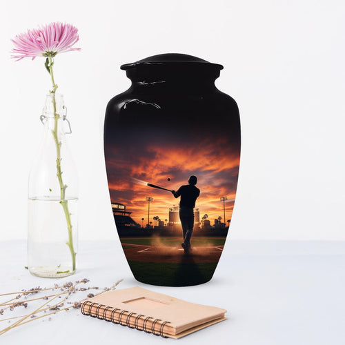 Baseball Player Urn for Dad, Stadium Keepsake Cremation Urns For Adult Male