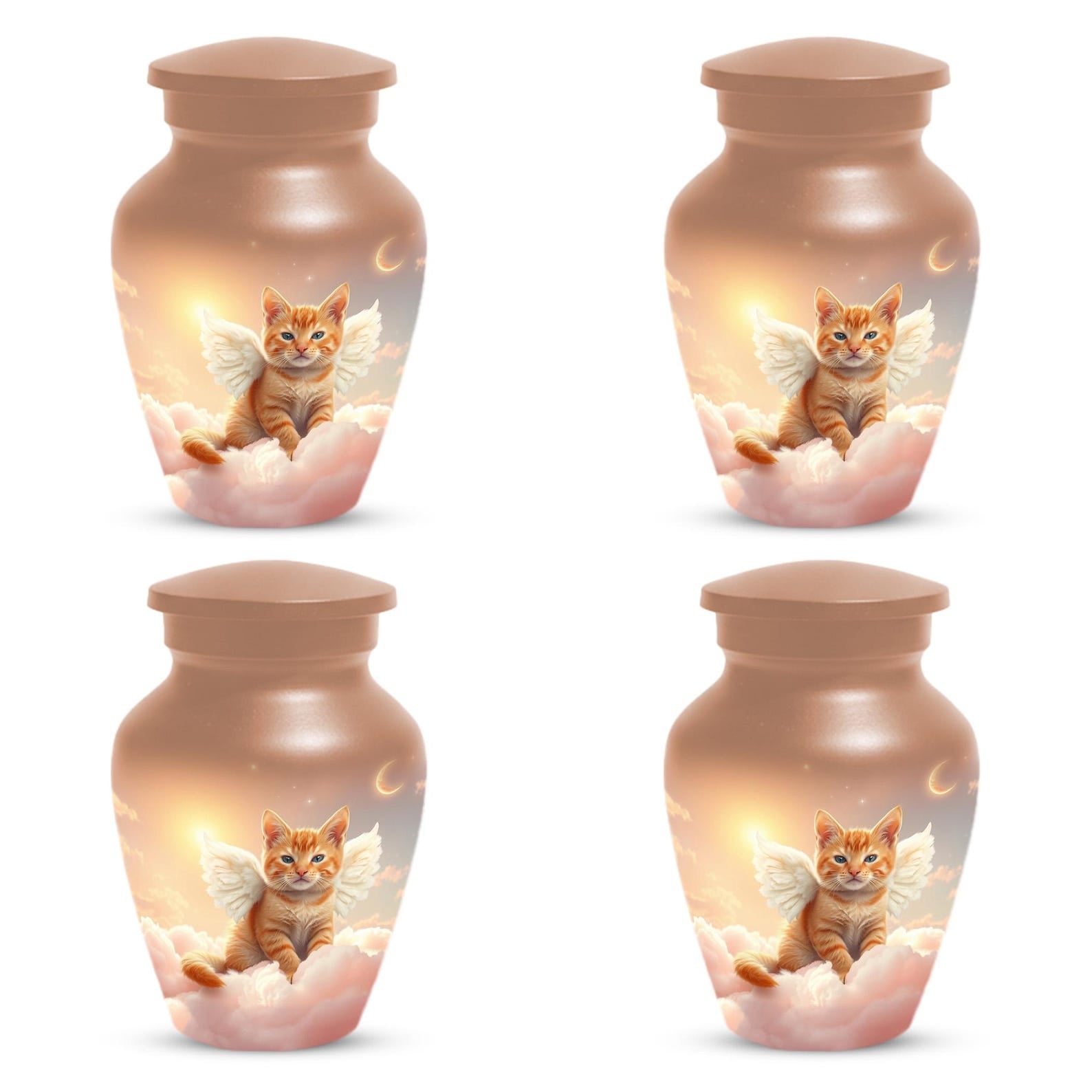 Orange Cat Cremation Urn For Ashes | Ginger Kitten Pet Small Keepsake Urns