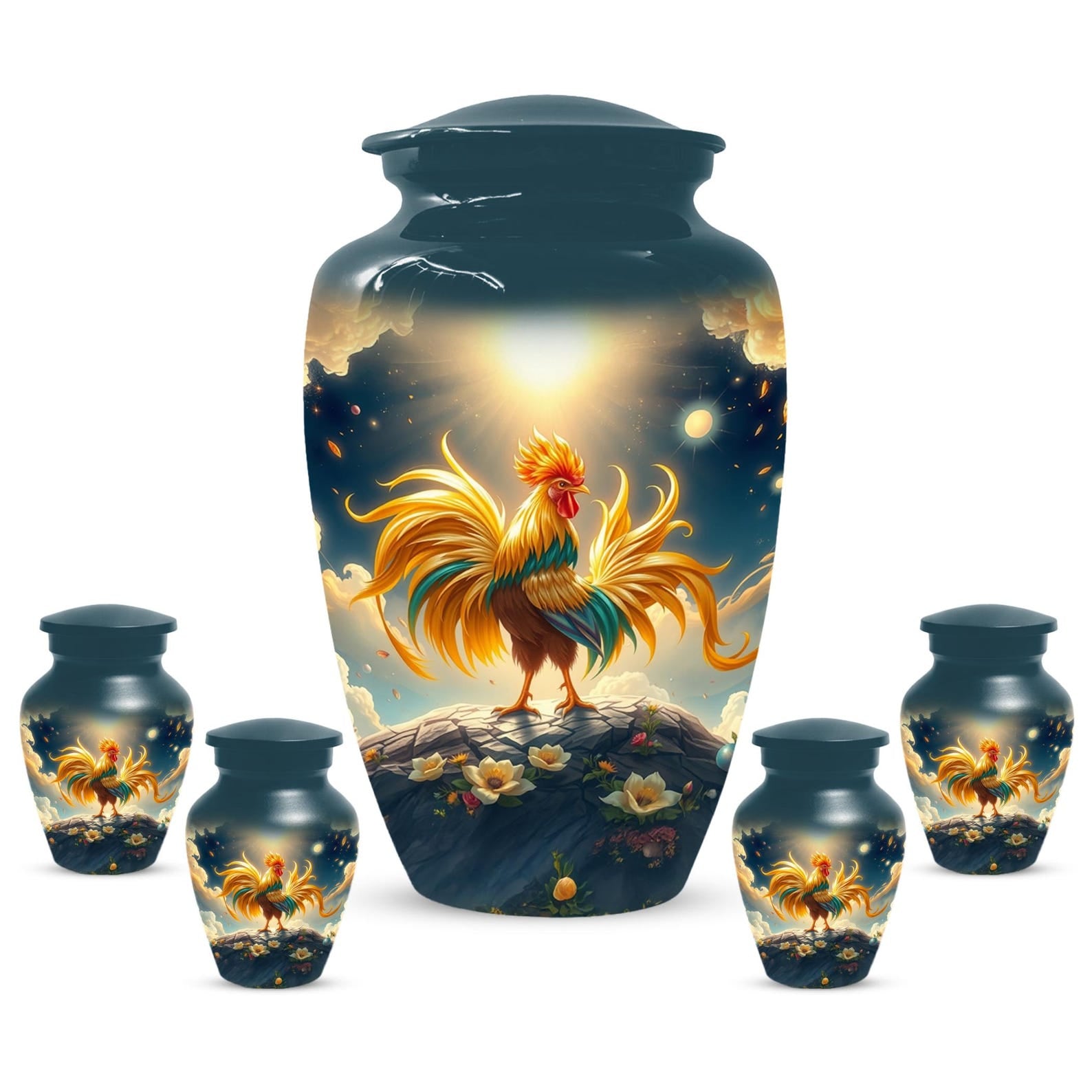 Chicken Urn for Human Ashes | Rooster Small Mini Keepsake Cremation Urns For Adult Cremains