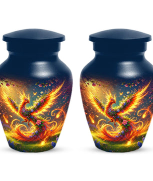 Rebirth Phoenix Urn For Human Ashes - Personalized Floral Mini Urns For Adults