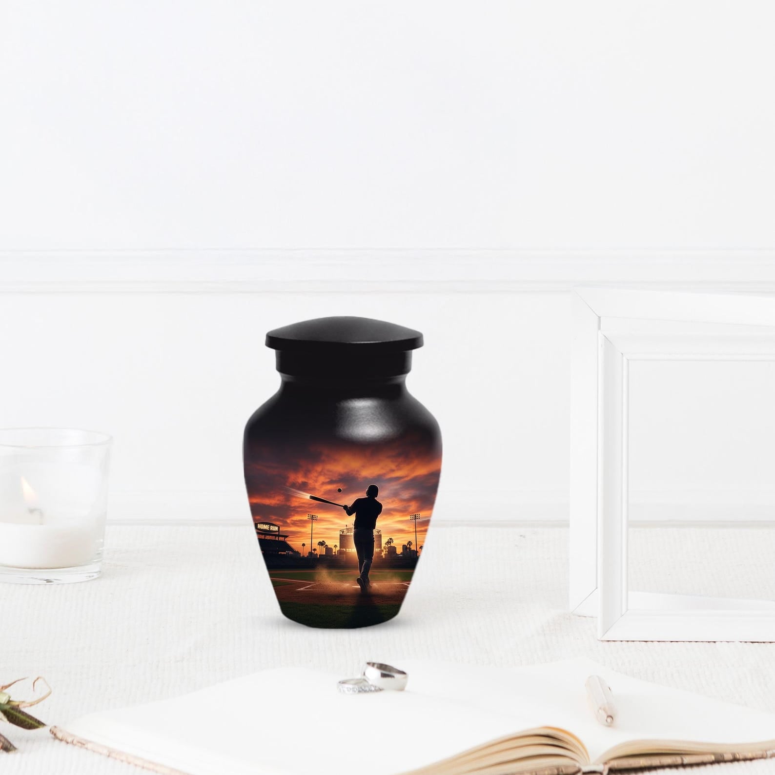 Baseball Player Urn for Dad, Stadium Keepsake Cremation Urns For Adult Male