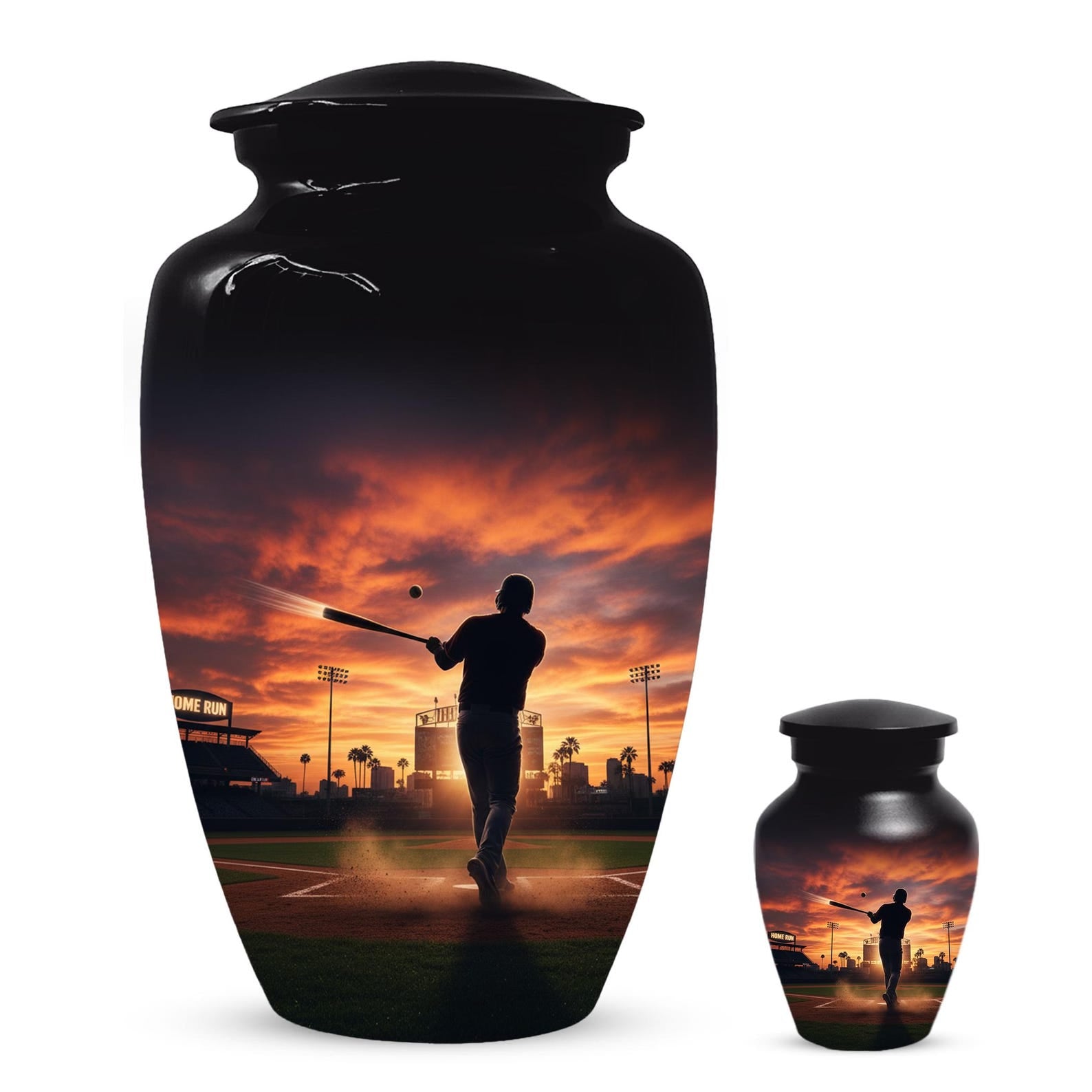 Baseball Player Urn for Dad, Stadium Keepsake Cremation Urns For Adult Male