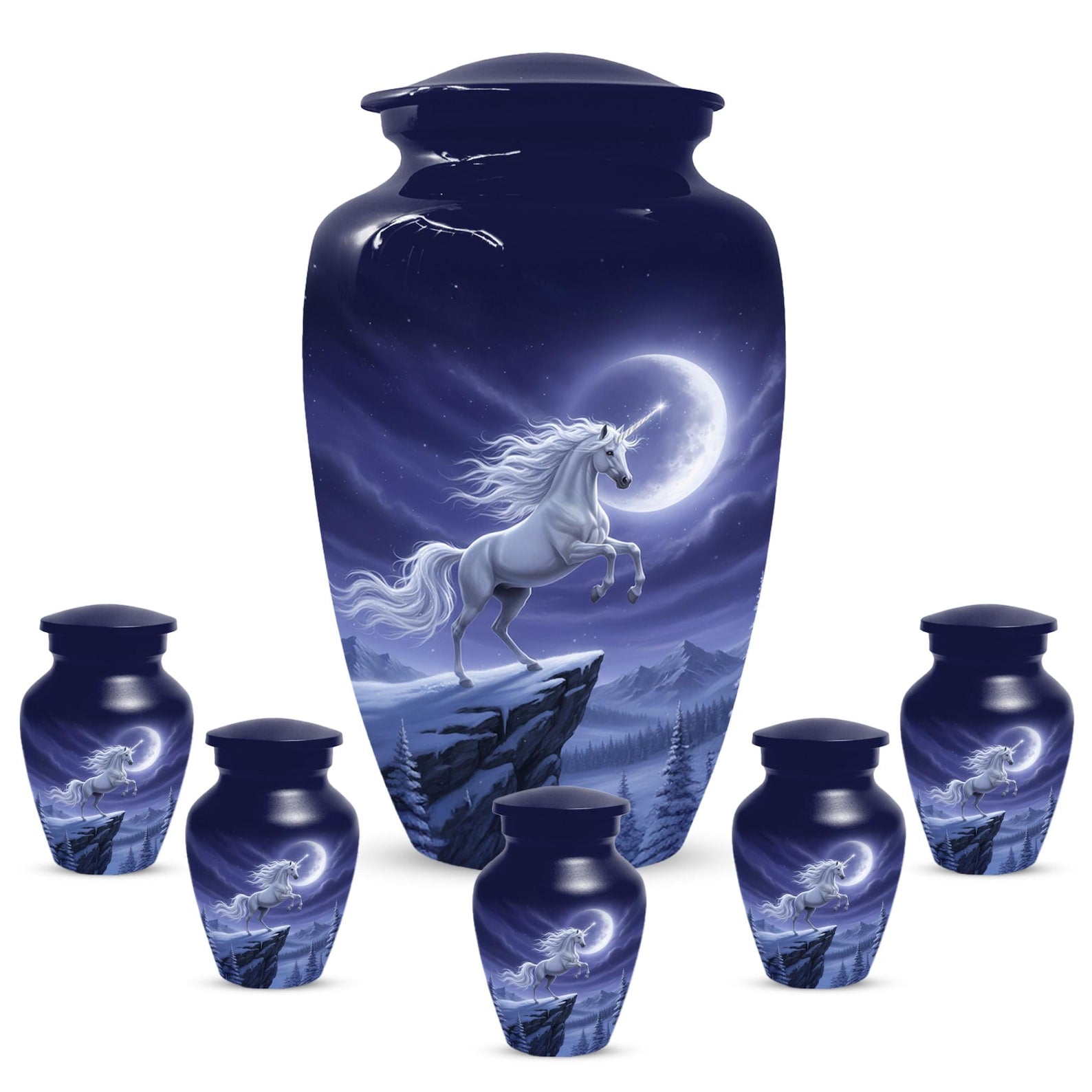 Unicorn Cremation Urn For Women | Purple Small Keepsake Funeral Urns for Mom Ashes
