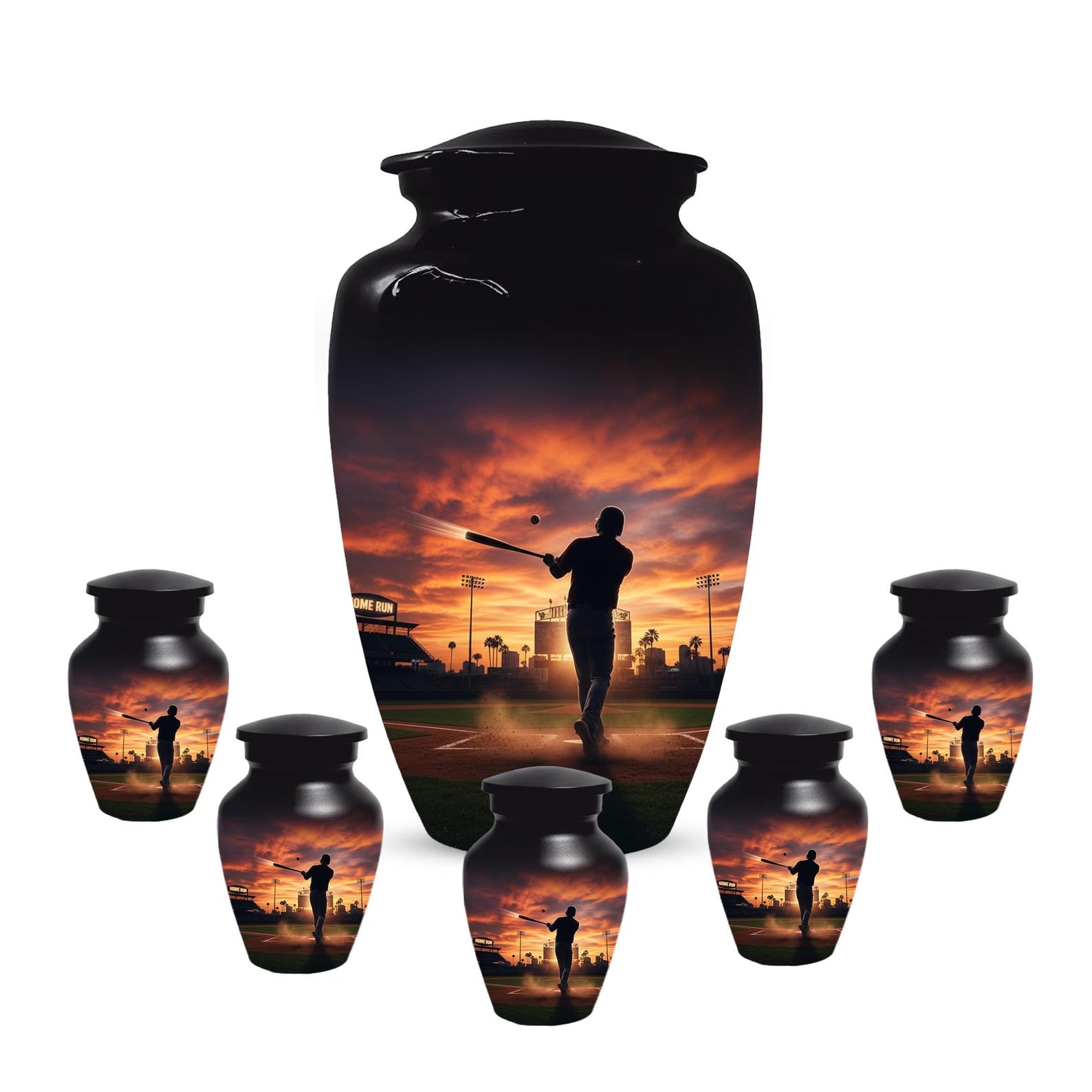 Baseball Player Urn for Dad, Stadium Keepsake Cremation Urns For Adult Male