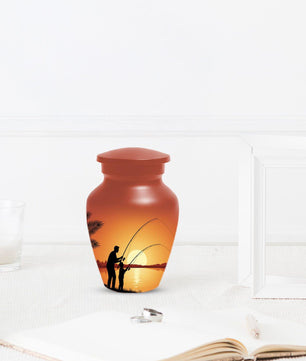 Father Son Fishing Memorial Urn For Dad | Fisherman Cremation Urns For Adult Male