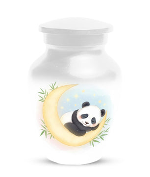 Panda Cremation Urns For Ashes | White Crescent Moon Urn For Male and Female
