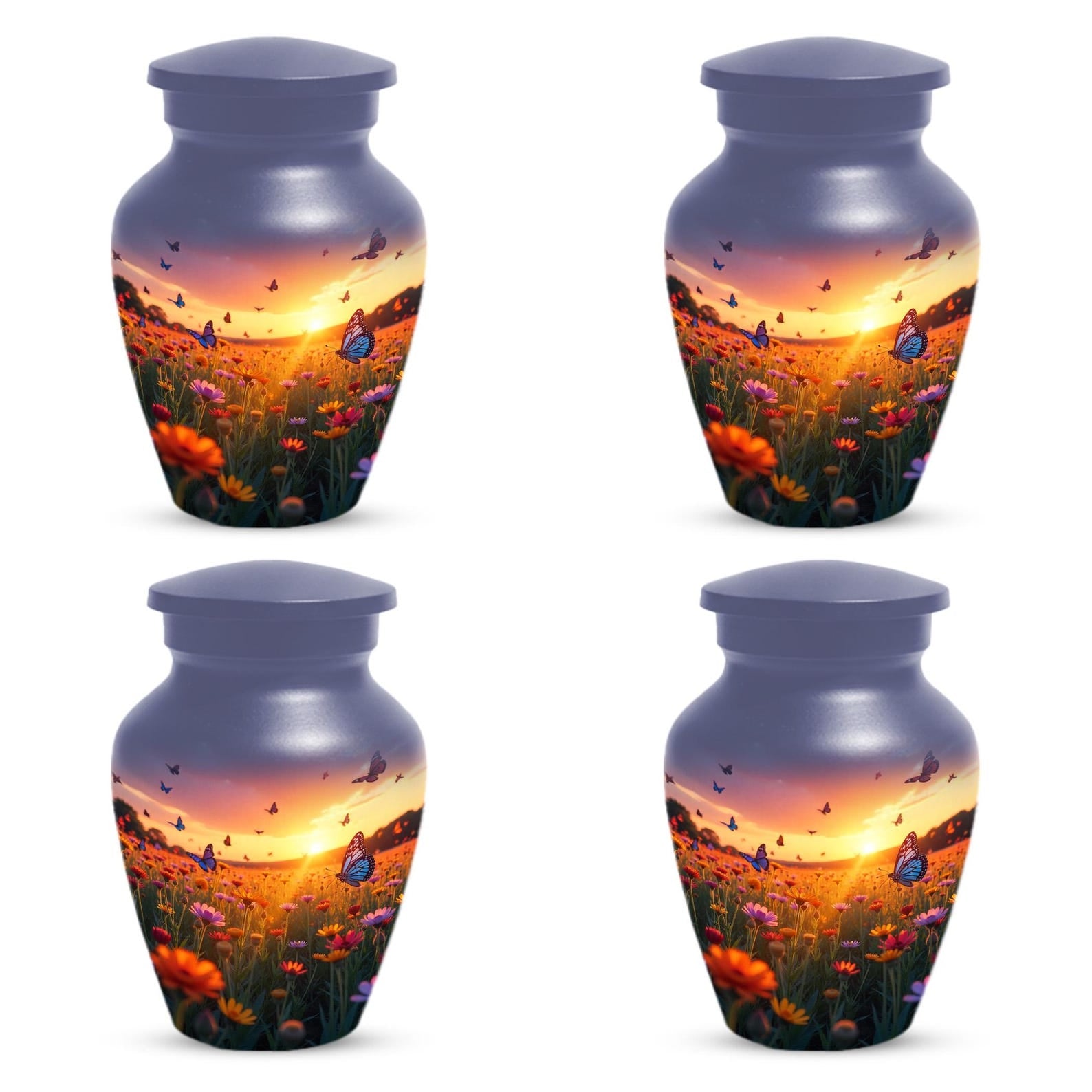 Butterfly Cremation Urn for Ashes, Sunset Meadow Small Keepsake Urns For Adults