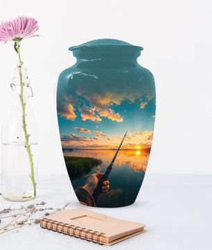 Fishing Hook Urn for Men | Fisherman Miniature Keepsake Urns For Dad Ashes