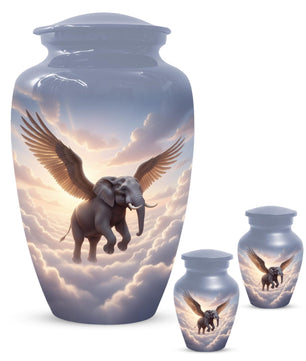 Elephant Angel Urn for Mom Ashes | Personalized Mini Small Keepsake Urns For Women