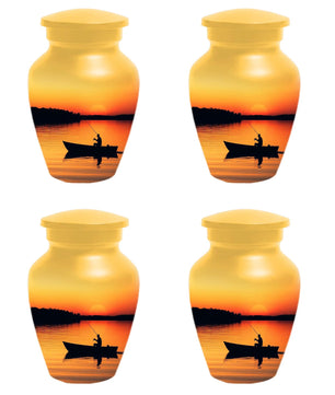 Sunset Fishing Urn for Human Ashes Male | Fisherman Cremation Urns For Dad