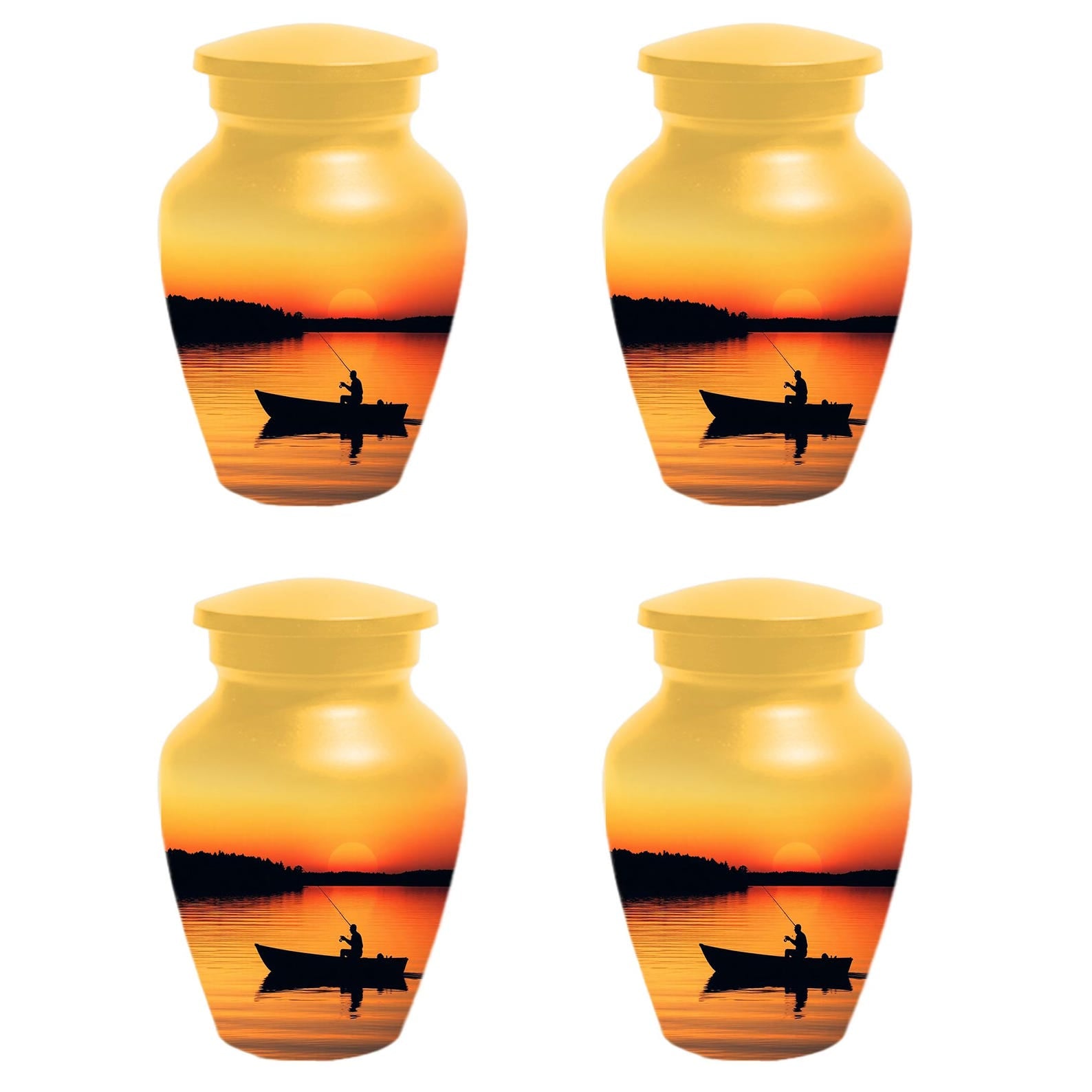 Sunset Fishing Urn for Human Ashes Male | Fisherman Cremation Urns For Dad