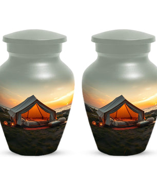 Camping Urn for Adult Human Ashes | Personalized Sunset Keepsake Cremation Urns