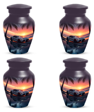 Car Sunset Urn For Human Ashes |  Beach Keepsake Small Cremation Urns For Dad