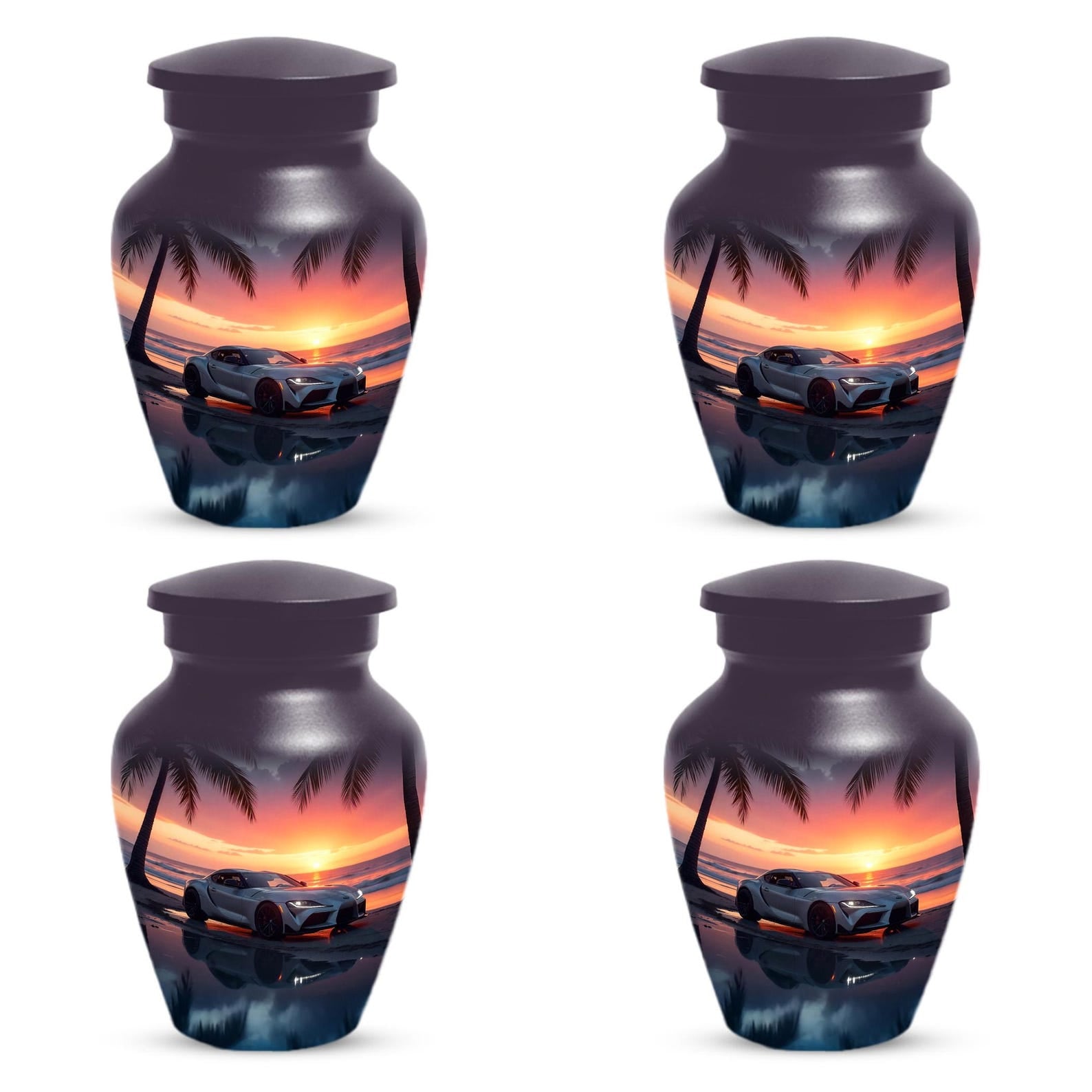 Car Sunset Urn For Human Ashes |  Beach Keepsake Small Cremation Urns For Dad