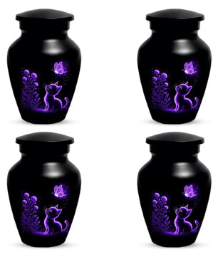 Black Cat Urn For Ashes - Cremation Mini Keepsake Urns For Pet Ash Remains