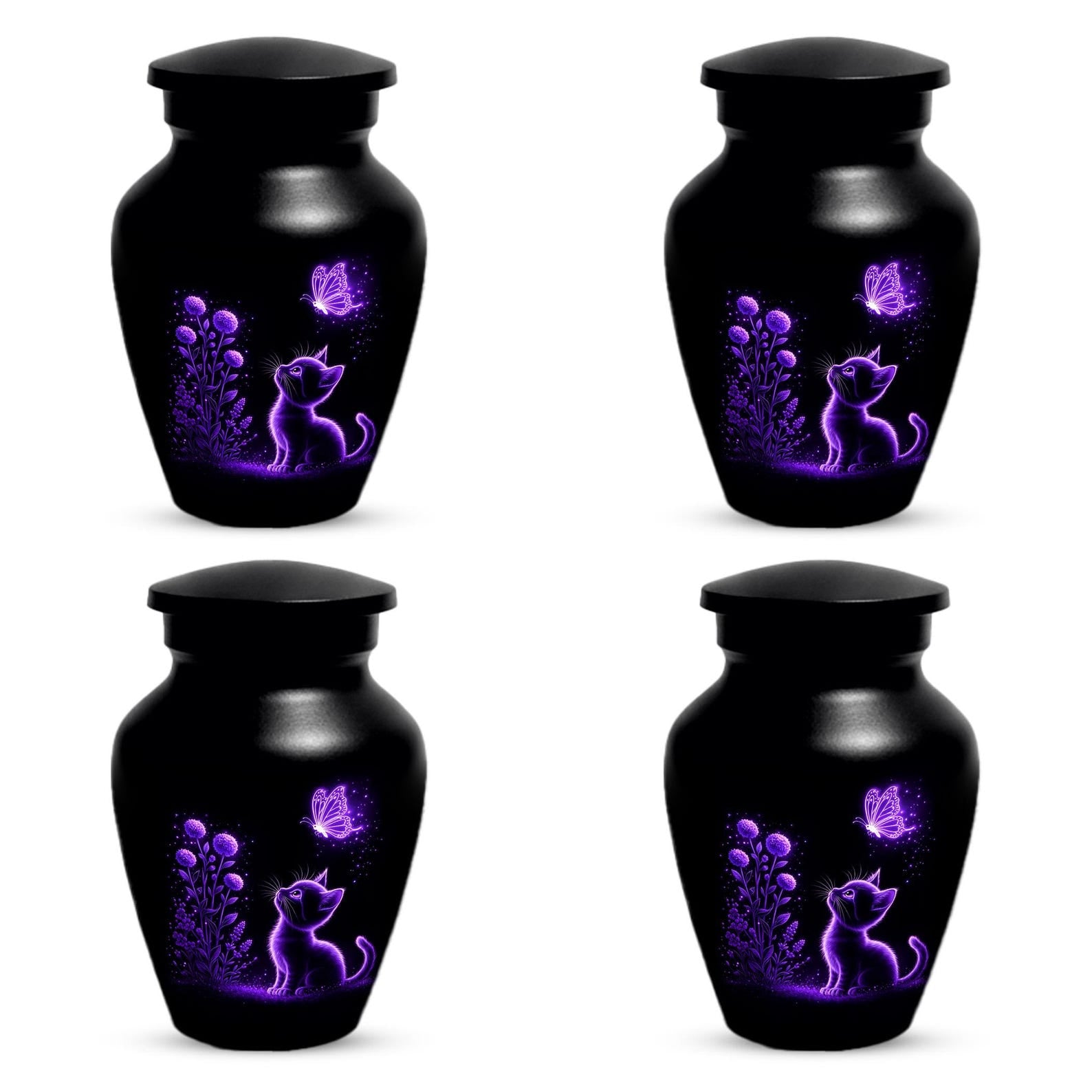 Black Cat Urn For Ashes - Cremation Mini Keepsake Urns For Pet Ash Remains